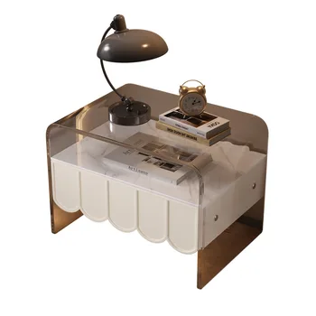 Дървена малка странична масичка, акрилни малък минималистичен кутия, тоалетка, модерен малка странична масичка, тесен
