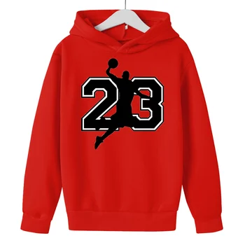 № 23 Баскетболен пуловер с качулка За деца, Дрехи за малките момчета и момичета, Спортна hoody с качулка, Детска топ, Есенни блузи, Палта, дрехи
