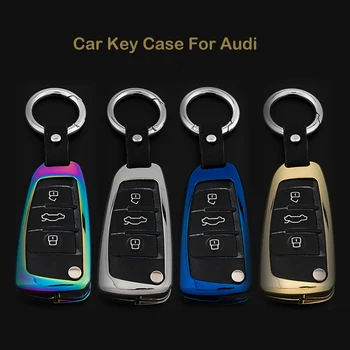 Авто Кожен калъф за ключове от с сплав с панти капак, Автозащитный ключодържател, Автоаксесоари за Audi A1 A3 Q3 Q7 S3