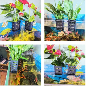 Притежател на растения за декорация на аквариум Лесен за монтиране стойка за растения за украса на вашия аквариум