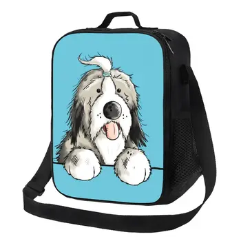 Изработена по Поръчка на Щастливата Бородатая куче Коли, чанта за обяд, Женски термоохладитель, Изолиран Обяд-бокс Офис за възрастни
