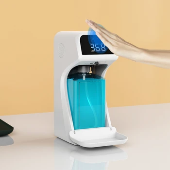 Интелигентен помпа за пенного сапун с Голям капацитет, Захранващи Автоматично сензор течен гел за баня с дисплей термометър