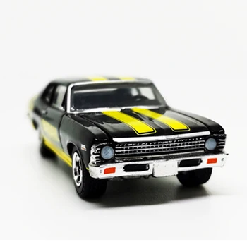 Лят под налягане Сплав Скалата 1: 64 1972 Реколта модел Суперавтомобил Жълт Черен За възрастни Класическа Колекция Дисплей Украшение Подарък за Спомен
