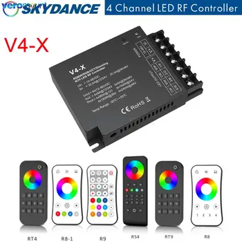 Skydance 12-48 vdc 24 и 36 В V4-X RGBW/RGB/CCT/Затемняющий 4-канален led радиочестотни контролер 4CH За SMD5050 led ленти Light Tape Лентата
