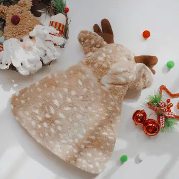 Висококачествено облекло за домашни любимци, Празнични дрешки за домашни любимци, топло наметало от лосове с декорации във формата на шапки-трансформатор за кучета, котки, Коледа