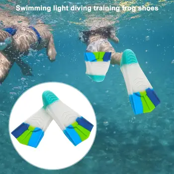 Плавници за плуване, Детски сверхмягкие силиконови плавници за плуване Гъвкави еластични тренировъчен инструмент, с чанта за съхранение за подобряване на плуване