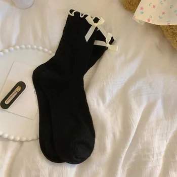 Дамски чорапи, дневни чорапи, летни тънки чорапи с лък, опаковане на коледни чорапи, обикновена чорапи с високо качество за помещения Sokken