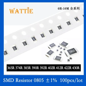 SMD резистор 0805 1% 365R 374R 383R 390R 392R 402R 412R 422R 430R 100 бр./лот микросхемные резистори 1/8 W 2,0 мм * 1,2 мм